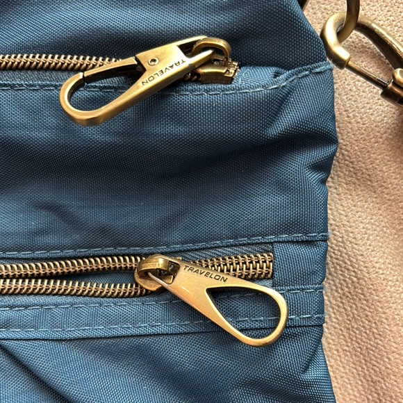 Travelon Blue Crossbody Bag with Adjustable Strap and Soft Fabric - Picture 4 of 9